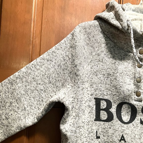 NWOT Sheilay Grey Marle  BOSS LADY 5 Snap  Pullover Hoodie w/Raglan sleeves - Picture 5 of 8